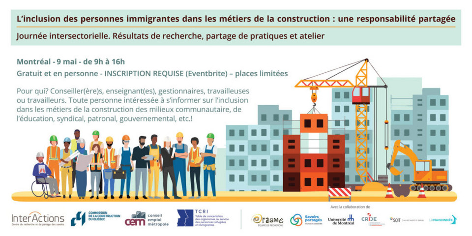 Inclusion des personnes immigrantes dans les métiers de la construction - 9 et 17 mai 2023
