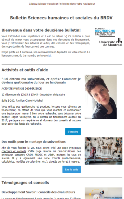 Bulletin Sciences humaines et sociales du BRDV